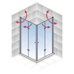 Schulte ExpressPlus Drehfalttür Eckeinstieg Garant Mit Duschwanne 90x90 Cm -Dusch Raum 060991064487 2053 064487 5