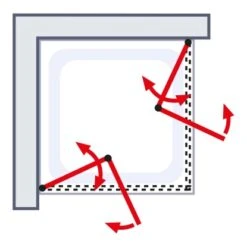 Schulte ExpressPlus Drehfalttür Eckeinstieg Garant Mit Duschwanne 90x90 Cm -Dusch Raum 060991064487 2053 064487 6
