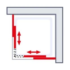 Schulte ExpressPlus Eckeinstieg Variabel Sunny 80-90 X 80-90 X 180 Cm 4-teilig -Dusch Raum 060991064708 2053 064708 6