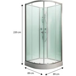 Schulte Komplettduschkabine Kreta II Alu-Natur Hellgrün 89x89x202 Cm -Dusch Raum 32020 2053 4060991009747 1 2