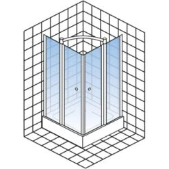 Schulte Eckeinstieg Mit Drehfalttür Garant Echtglas Chrom-Optik 90 Cm X 90 Cm -Dusch Raum 32020 2053 4060991033902 5
