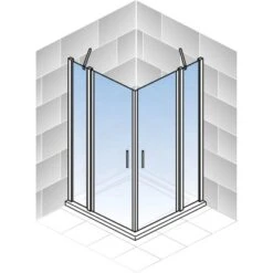 Schulte ExpressPlus Eckeinstieg 4-tlg. AlexaStyle2.0 Alunatur 80x80x192cm -Dusch Raum 32020 2053 4060991037672 5