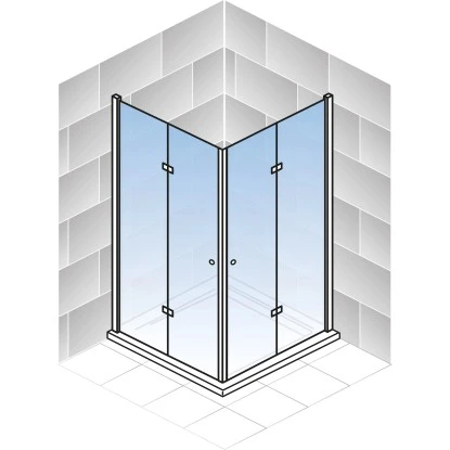Schulte ExpressPlus Drehfalttür AlexaStyle2.0 Alunatur 90x90x192cm 5 Schulte ExpressPlus Drehfalttür AlexaStyle2.0 Alunatur 90x90x192cm – Bild 5
