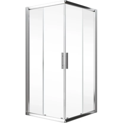 Schulte ExpressPlus Eckeinstieg 4-tlg. Kristall/Trend Chromoptik 90x90x185cm 2 Schulte ExpressPlus Eckeinstieg 4-tlg. Kristall/Trend Chromoptik 90x90x185cm – Bild 2