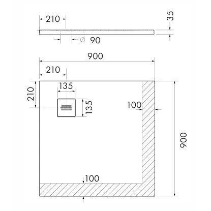 Ottofond Duschwanne Nevis 90 Cm X 90 Cm Weiß 2 Ottofond Duschwanne Nevis 90 Cm X 90 Cm Weiß – Bild 2