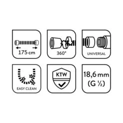 Baliv Brauseschlauch BSL-175.40 Für Handbrausen 175 Cm Schwarz -Dusch Raum 4007873314148 WEB03 260521