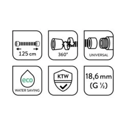 Baliv Metall Wassersparbrauseschlauch BSL-125.80 Für Handbrausen 125cm Verchromt -Dusch Raum 4007873314216 WEB03 260521