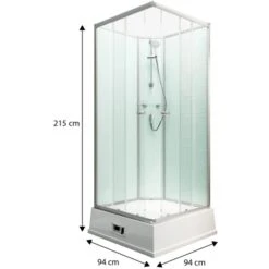 Schulte Komplettduschkabine Korfu II Mit Boiler Pumpe Alu-Natur Hellgrün -Dusch Raum 4060991009792 2053 3 1