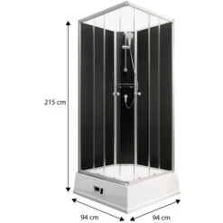 Schulte Komplettduschkabine Korfu II Mit Boiler Pumpe Alu-Natur Schwarz -Dusch Raum 4060991009808 2053 3 1