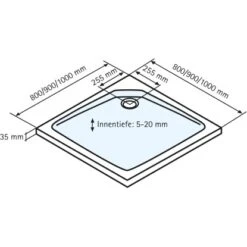 Schulte Duschwanne Quadrat Extraflach Alpinweiß 100 X 100 Cm -Dusch Raum 4060991010248 2053 5