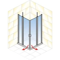 Schulte Eckeinstieg 4-teilig Sunny Alpinweiß Echtglas Klar Hell 180 Cm X 90 Cm -Dusch Raum 4060991013836 2053 AI 01