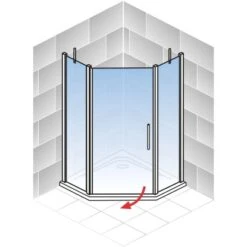 Schulte Fünfeckdusche Alexa Style 2.0 Alu-Natur Klar Glas Hell 192 Cm X 90 Cm -Dusch Raum 4060991019555 2053 AI 01