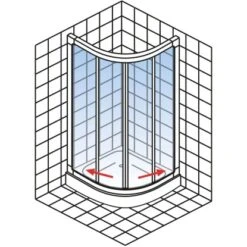 Schulte ExpressPlus Runddusche Kristall/Trend Inkl. Duschwanne 80x80cm -Dusch Raum 4060991038143 2053 5