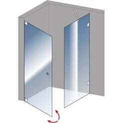 Schulte Drehtür Davita Inkl. Seitenwand Mit Stabgriff Echtglas Chrom -Dusch Raum 4060991044861 2053 5