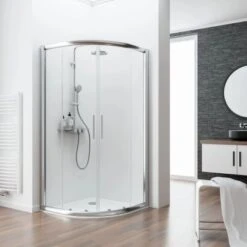 Schulte Runddusche II Kristall/Trend Aluminiumprofilen BxTxH 80 X 80 X 185 Cm