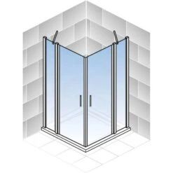 Schulte Eckeinstieg 4-tlg. Alexa Style 2.0 Alu-Natur Depoli Light 90x90x192 Cm -Dusch Raum 4060991051203 2053 5