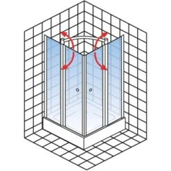 Schulte ExpressPlus Eckeinstieg Mit Drehfalttür Garant Chromoptik 200x80cm 17 Schulte ExpressPlus Eckeinstieg Mit Drehfalttür Garant Chromoptik 200x80cm -Dusch Raum 4060991055980 2053 5