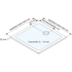 Schulte ExpressPlus Duschwanne Schulte-plan Eckig Mineralguss 100x100cm -Dusch Raum 4060991056475 2053 3