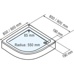 Schulte ExpressPlus Duschwanne Rund Flach Sanitäracryl 90x90cm -Dusch Raum 4060991056574 2053 3