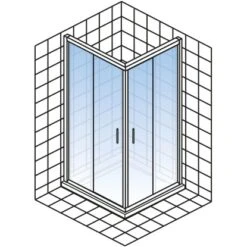 Schulte ExpressPlus Set Eckeinstieg Kristall/Trend Mit Duschwanne 185x80cm -Dusch Raum 4060991056970 2053 5