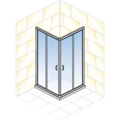 Schulte Eckeinstieg 4-teilig Sunny 80 Cm - 90 Cm X 180 Cm Silber -Dusch Raum 4060991057809 2053 5