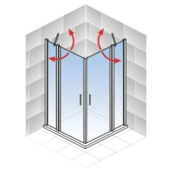 Schulte ExpressPlus Eckeinstieg AlexaStyle2.090 X 90 X 192 Cm 4-teilig -Dusch Raum 4060991064074 2053 4 5