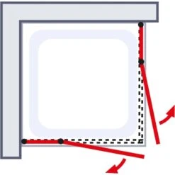 Schulte Eckeinstieg 4-tlg. Toura Pendelbar Schwarz 200 X 100 X 100 Cm Klar Hell -Dusch Raum 4060991070136 2053 5