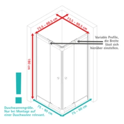 Schulte Eckeinstieg Mit Schiebetüren Sunny 180 Cm X 75-90 Cm Silber Glasdekor -Dusch Raum 4060991070167 2053 VM 01