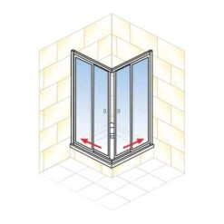 Schulte Eckeinstieg Mit Schiebetüren Sunny 180 Cm X 75-90 Cm Silber Glasdekor -Dusch Raum 4060991070211 2053 AI 01