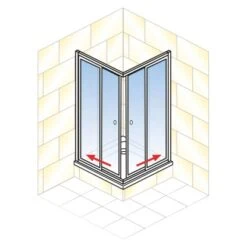 Schulte Eckeinstieg Mit Schiebetüren Sunny 180 Cm X 75-90 Cm Silber Klarglas -Dusch Raum 4060991070228 2053 AI 01