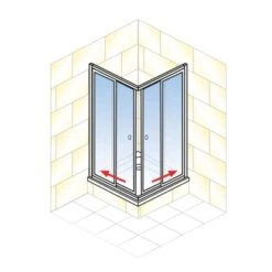 Schulte Eckeinstieg Mit Schiebetüren Sunny 180 Cm X 75-90 Cm Weiß Glasdekor -Dusch Raum 4060991070501 2053 AI 01