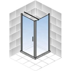 Schulte Youngline Drehtür Inkl. Seitenwand Chromoptik Echtglas Klar Hell -Dusch Raum 440341 4081 2 1