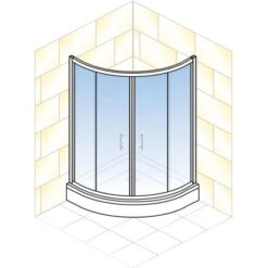 Schulte ExpressPlus Runddusche Sunny Sicherheitsglas Chromoptik 190x90x90cm -Dusch Raum 63462 2053 4060991051197 2