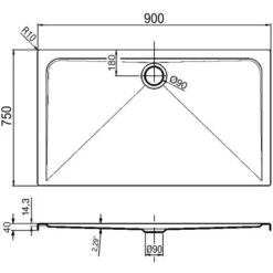 Duschwanne Maui-R 90 Cm X 75 Cm 5 Duschwanne Maui-R 90 Cm X 75 Cm -Dusch Raum 674874 3209 3