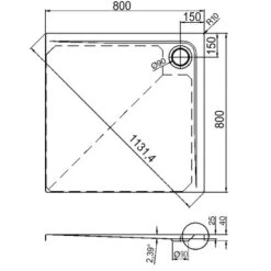 Duschwanne Maui-Q 80 Cm X 80 Cm 5 Duschwanne Maui-Q 80 Cm X 80 Cm -Dusch Raum 674891 3209 3