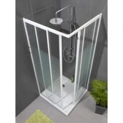 Schulte Eckdusche Sunny Mit Querstreifen 90 X 90 Cm 2-teilig Variabel Alu Natur -Dusch Raum 6778583 AB02