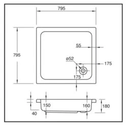 Duschwanne Saba 80 Cm X 80 Cm 5 Duschwanne Saba 80 Cm X 80 Cm -Dusch Raum 874087 3209 3