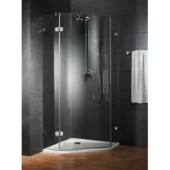 Schulte Fünfeckdusche Davita 4-teilig Echtglas Chrom -Dusch Raum 883064 4081 1