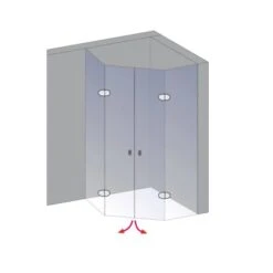 Schulte Fünfeckdusche Davita 4-teilig Echtglas Chrom -Dusch Raum 883064 4081 3