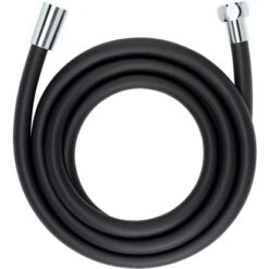 Wenko Duschschlauch 175 Cm Kunststoff Schwarz Matt Messing-Anschlüsse Verchromt